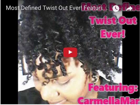 twist out using carmella marie products for curly hair